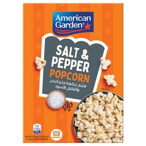 American Garden Microwave Sea Salt & Pepper Popcorn 3 Sachets 273G