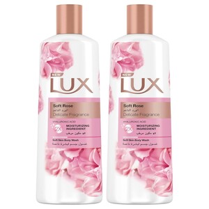 Lux Body Wash Soft Rose 500Ml X2