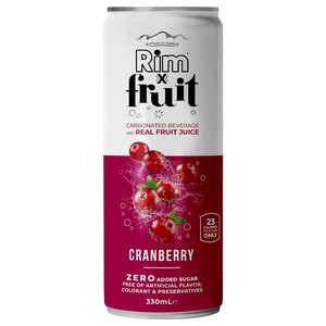 Rim X Fruit Flavored Sparkling Water Cranberry 330Ml