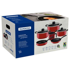Tramontina Aluminium Cookware Nonstick Red Set Of 9 Pieces