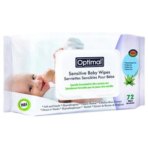 Optimal Sensitive Baby Wipes Aloe Vera 72 Wipes