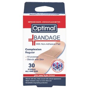 Optimal Bandage With Non-Adhesive Pad Large 30 Pieces