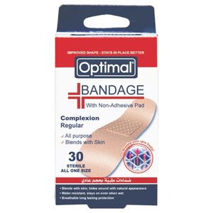 Optimal Bandage With Non-Adhesive Pad Regular 30 Pieces