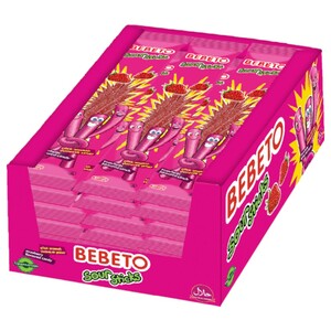 Bebeto Sour Sticks Candy Strawberry 35G X24