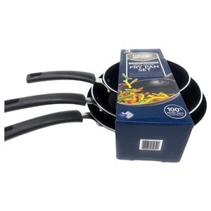 Berkley Jensen Forged Aluminum Non-Stick Pan Set Of 3 8",10",12"