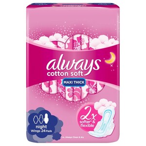 Always Cotton Thick Extra Long 24 Pads