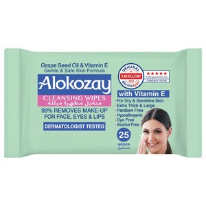 Alokozay Facial Cleansing Wipes For Dry & Sensitive Skin 25 Sheets