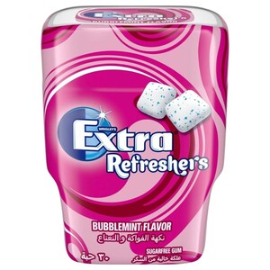 Wrigley's Extra Refresher's Gum Bubblemint Sugar Free 30 Pieces 67G