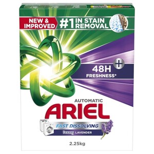 Ariel Fast Dissolving Laundry Detergent Powder Lavender 2.25Kg