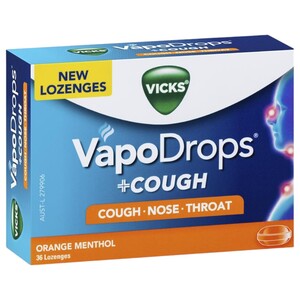 Vicks Vapo Drops Orange Menthol 36 Lozenges
