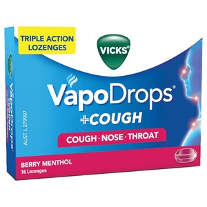 Vicks Vapo Drops Berry Menthol 16 Lozenges