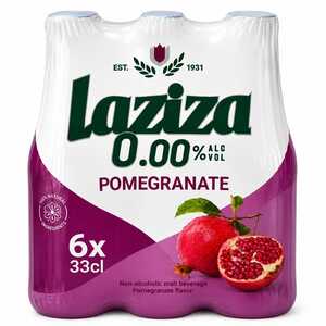 Laziza Malt Drink Non Alcoholic Pomegranate 330Ml 5+1 Free