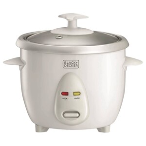 Black+Decker Rice Cookerfor Healthy Meals 350 Watts 0.6L White