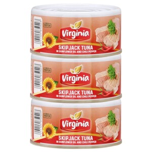 Virginia Skipjack Tuna Sunflower Oil Chili 170G X3