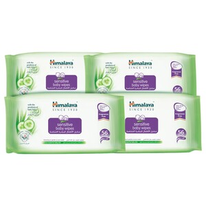 Himalaya Baby Wipes Sensitive 56 Sheets X4