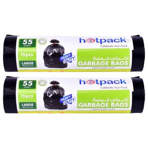 Hotpack Garbage Bag Economy 80X110cm 50 Gallons 15 Pieces X2