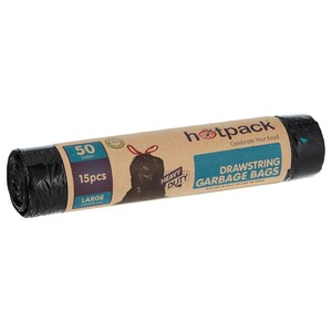 Hotpack Garbage Roll 75X103cm 50 Gallon 15 Pieces