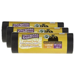 Enviroguard Garbage Bag Rolls Black 85 X 115Cm X3