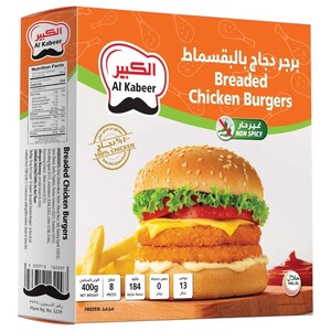 Al Kabeer Breaded Chicken Burger 8 Pieces 400G