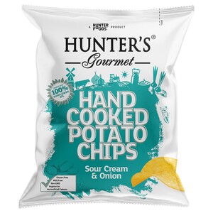 Hunter's Gourmet Potato Chips Sour Cream And Onion 125G