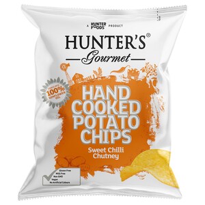 Hunter's Gourmet Potato Chips Sweet Chilli Chutney Hand Cooked 40G