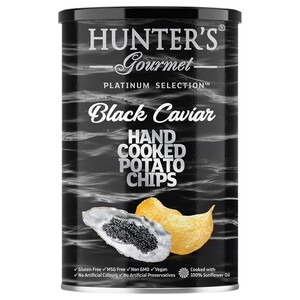 Hunter's Gourmet Potato Chips Platinum Collection Black Caviar Hand Cooked 150G
