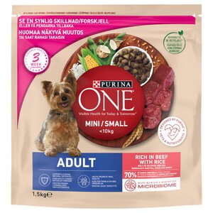 Purina One Small Dog Adult Beef & Rice 1.5Kg