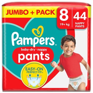 Pampers Jumbo Pants Size 8 Extra Large 44 Pieces