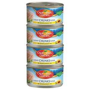 California Garden Light Chunks Tuna In Sunflower Oil 170G 3 + 1 Free