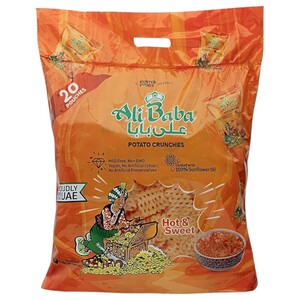 Ali Baba Potato Crunchies Hot And Sweet 15G X20