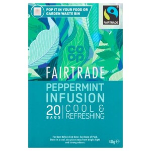 Co-Op Fairtrade Peppermint 20 Tea Bags 40G