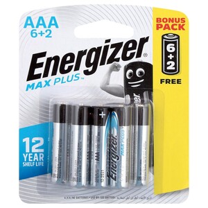 Energizer Battery Max Plus Aaa Bp 6+2