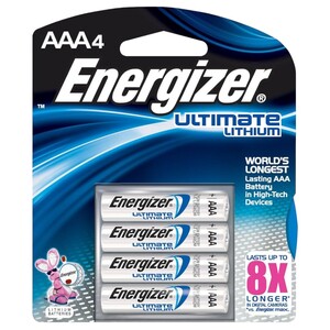 Energizer Battery Aaa 4 Pieces Lithium L92 Bp4