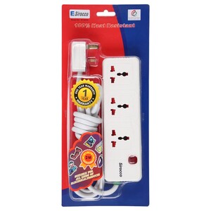 Sirocco Extension Socket 3 Way 2M W1003s