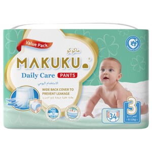 Makuku Diapers Daily Care Pants Size 3 34 Pieces