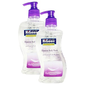 Higeen Hand & Body Wash Sensitive Skin 500Ml X2