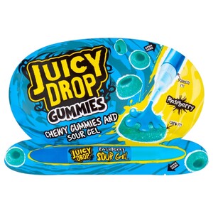 Juicy Drop Chewy Gummies And Sour Gel Raspberry 57G