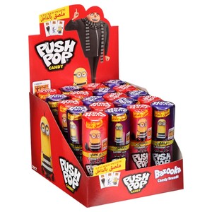 Bazooka Push Pop Black Currant Candy 15G X20
