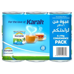 Rainbow Evaporated Milk Lite 170G X6