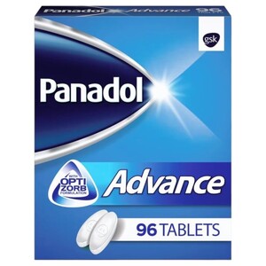 Panadol Advance 500Mg Paracetamol For Pain & Fever Relief 96 Tablets