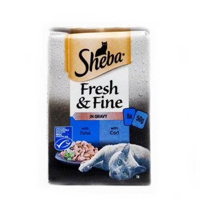 Sheba Fresh & Fine In Gravy Tuna*2 Cod*4 6*50G