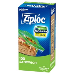 Ziploc Zipper Sandwich Bags 16.5 X 14.9Cm 100 Pieces