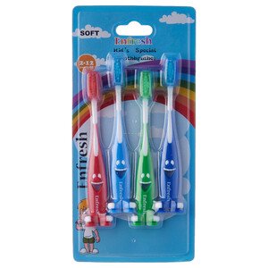 Enfresh Kids Toothburshes With Cap 4 Pieces