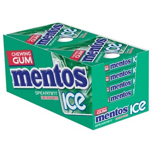 Mentos Ice Gum Spearmint Sugar Free 8 Pieces 11.44G X12