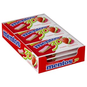 Mentos 3D Gum Strawberry Apple Raspberry 5 Pieces 8.5G X 15