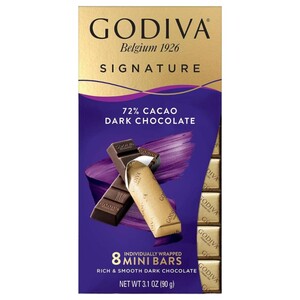 Godiva Chocolate Mini Bars Signature 72% Cacao Dark Choco 90G