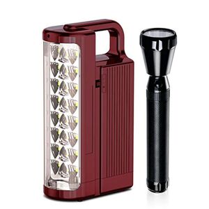Impex Rechargeable Led Lantern And Flashlight Light Combo Cb-2283 Red