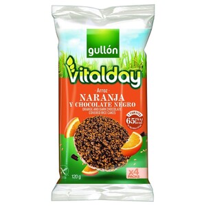 Gullon Vitalday Rice Cake Chocolate Orange 30G X4