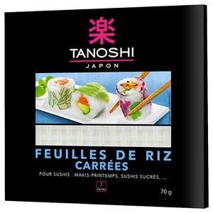 Tanoshi Feuilles De Riz Carrées 70G