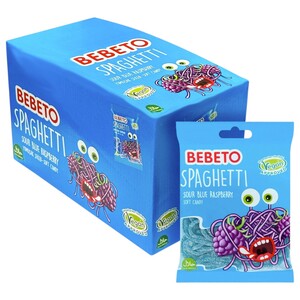 Bebeto Jelly Spaghetti Blue Raspberry 80G X12
